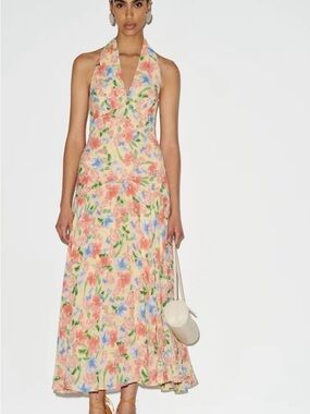 Reformation Pastel Yellow Floral Maxi